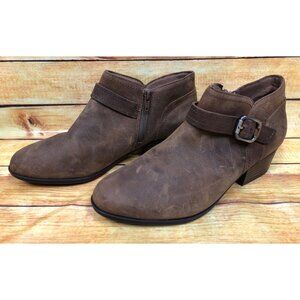 Collection by Clarks Adreena Brown Leather Ankle Boots Booties Womens 9 M (y6e)